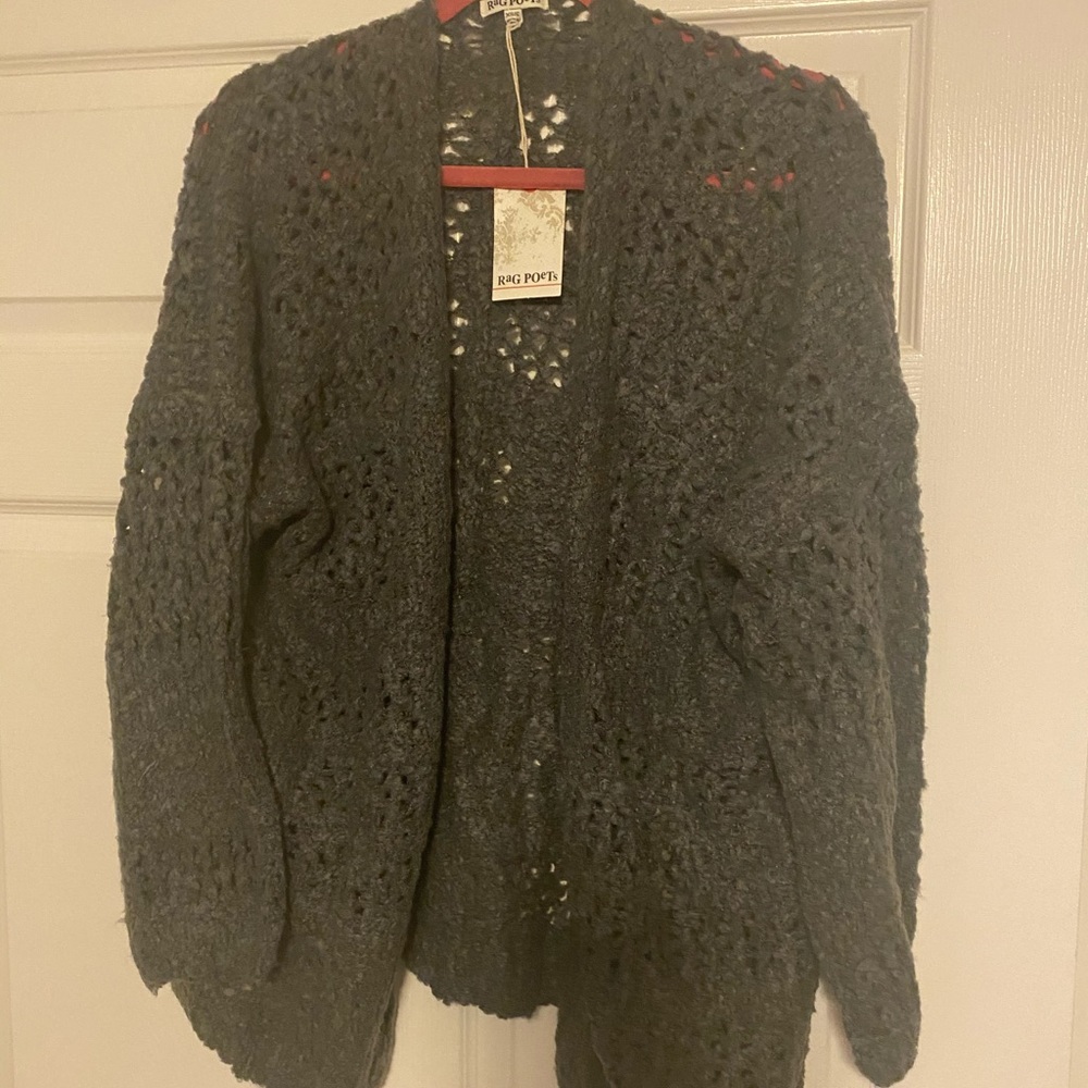 Rag Poet Gray Cardigan